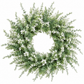26 Inch Artificial Eucalyptus Wreath with Lavender and Baby's Breath White Green