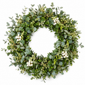 32 Inch Artificial Eucalyptus and Boxwood Wreath with Berries for Front Door All Season