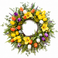 24 Inch Yellow Tulip Wreath with Orchids Eucalyptus and Ferns for Front Door Spring Summer